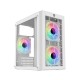 PC POWER SPIDER WEB CRYSTAL MINI GAMING CASING  WITH 230W PSU & 3 ARGB FAN (WHITE )