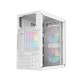 PC POWER SPIDER WEB CRYSTAL MINI GAMING CASING  WITH 230W PSU & 3 ARGB FAN (WHITE )