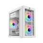 PC POWER SPIDER WEB CRYSTAL MINI GAMING CASING  WITH 230W PSU & 3 ARGB FAN (WHITE )