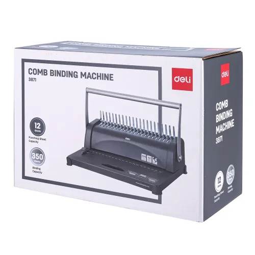 Deli E3871 350 Sheets Comb Spiral Binding Machine